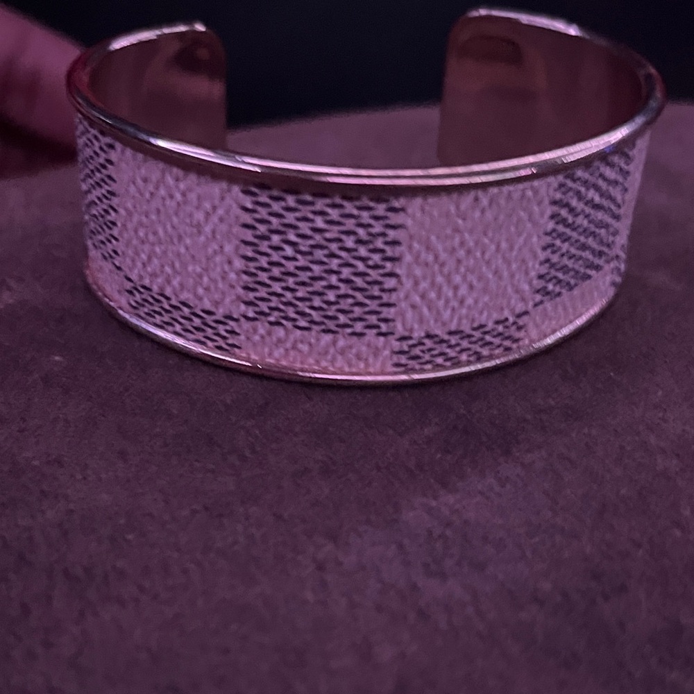 Damier Azur Print Cuff Bracelet